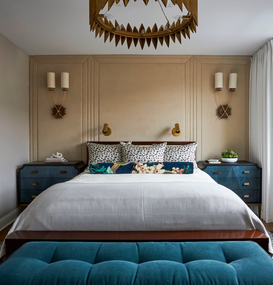 Embassy Club Chicago, Upholstered Headboard Wall by Jasmin Reese Interiors