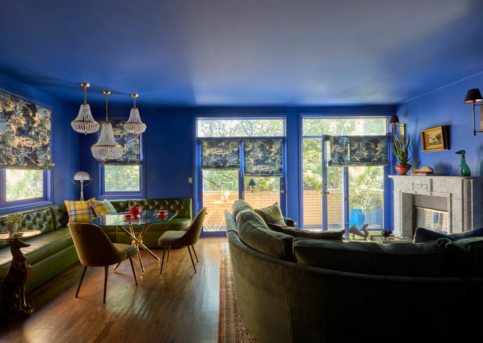 City Condo with Bold Cobalt