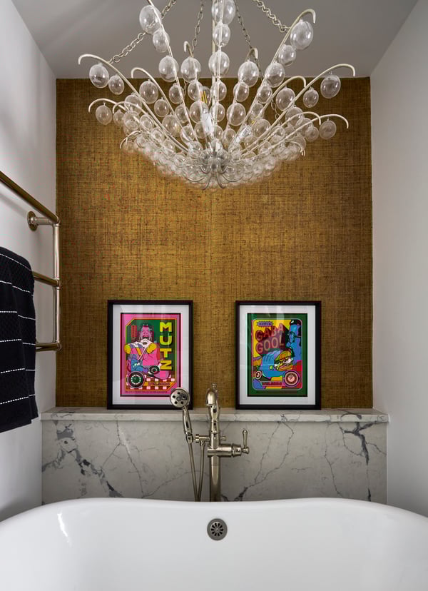 Gold Accent Wall Primary Bath