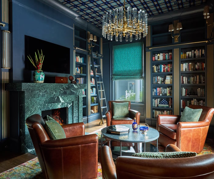 Navy Blue Historic Library