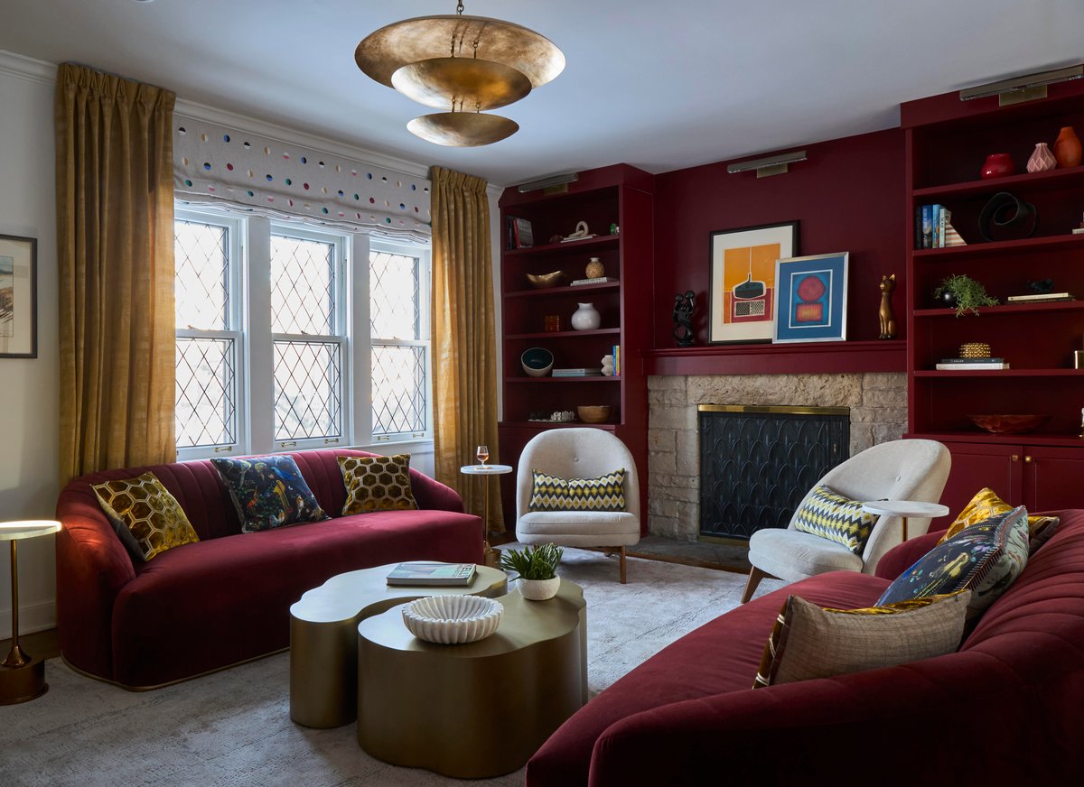 Burgundy Living Room